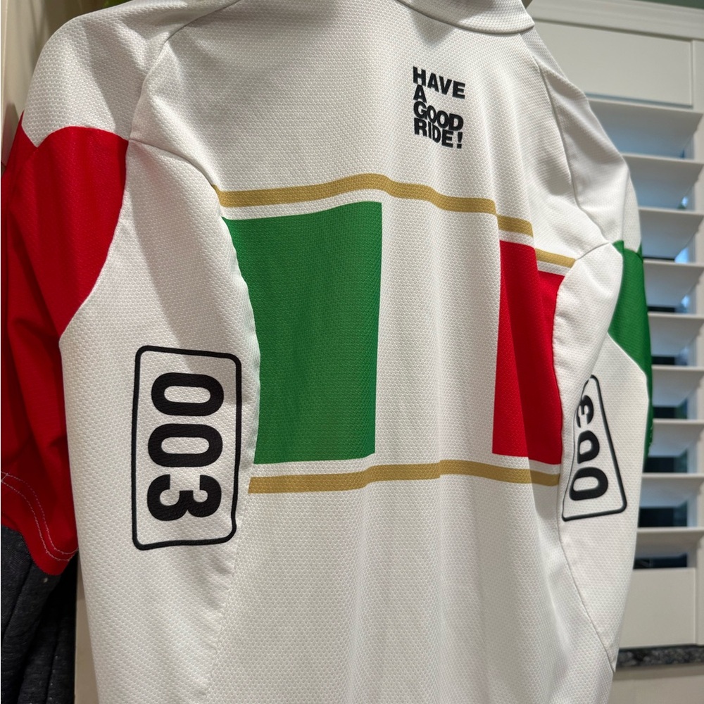 Assos White Cycling Jersey with Red and Green Panels - Picture 5 of 12